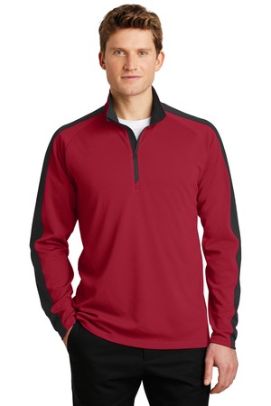 NEW Sport-Tek® Sport-Wick® Textured Colorblock 1/4-Zip Pullover. ST861