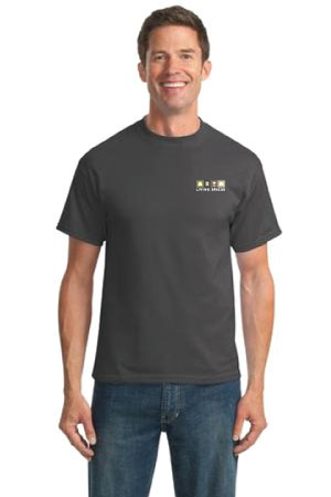 LIVING SPACES CREW T-SHIRT CHARCOAL - PC55