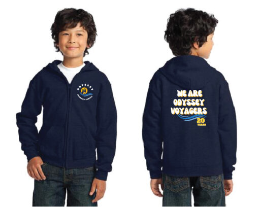 Navy Odyssey Youth Hooded Zip Sweatshirt