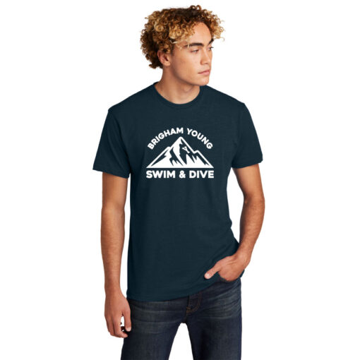 BYU Swim Next Level 6210 Navy SS Tee Y Mountain With Name on the Back