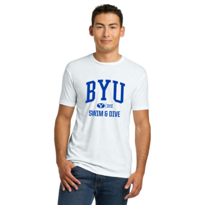 BYU Swim Next Level 6210 White SS Tee Oval Y
