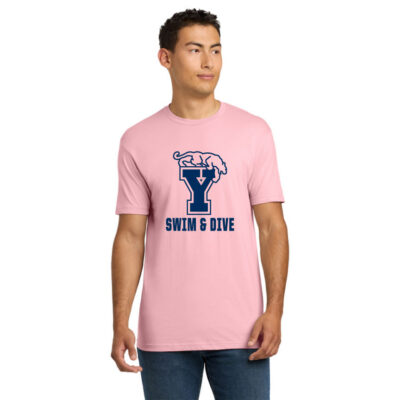BYU Swim Next Level 6210 Pink SS Tee Y Beetdigger With Name on the Back