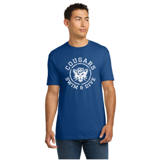 BYU Swim Next Level 6210 Royal SS Tee With Name on the Back Sailor Cougar