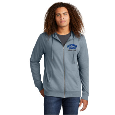 BYU Swim District DT573 Flint Blue Men’s Zip Tee Hoodie Brigham Young