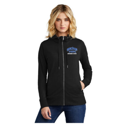 BYU Swim District DT673 Black Women’s Zip Tee Hoodie Brigham Young