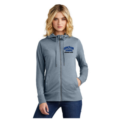 BYU Swim District DT673 Flint Blue Women’s Zip Tee Hoodie Brigham Young