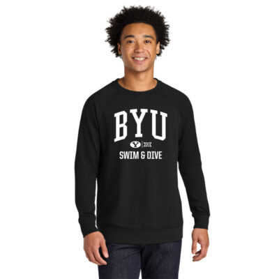 BYU Swim Next Level 9000 Black Sweatshirt Oval Y