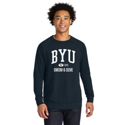 BYU Swim Next Level 9000 Navy Sweatshirt Oval Y
