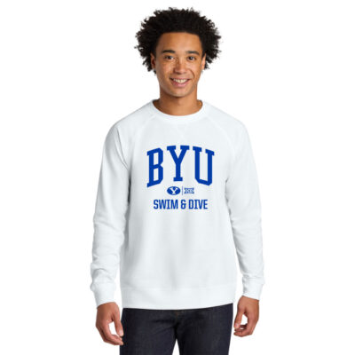 BYU Swim Next Level 9000 White Sweatshirt Oval Y