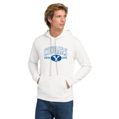 BYU Swim Next Level 9303 White Hoodie Cougars With Name On The Back