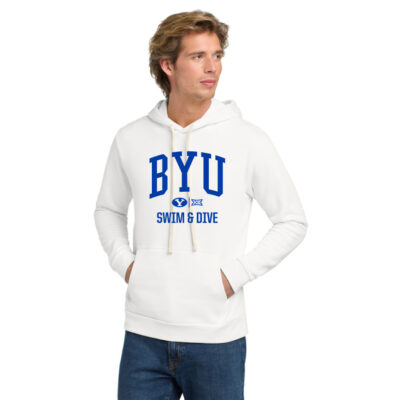 BYU Swim Next Level 9303 White Hoodie Oval Y
