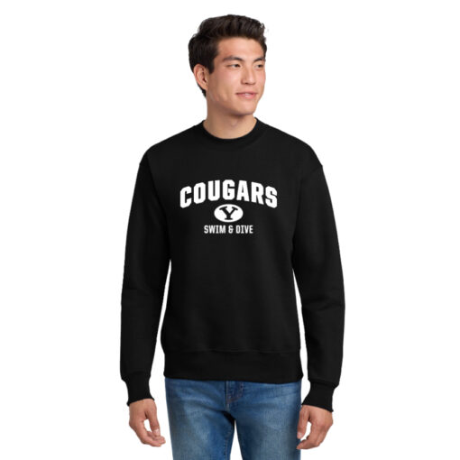 BYU Swim Next Level 9000 Black Sweatshirt With Name on the Back Cougars