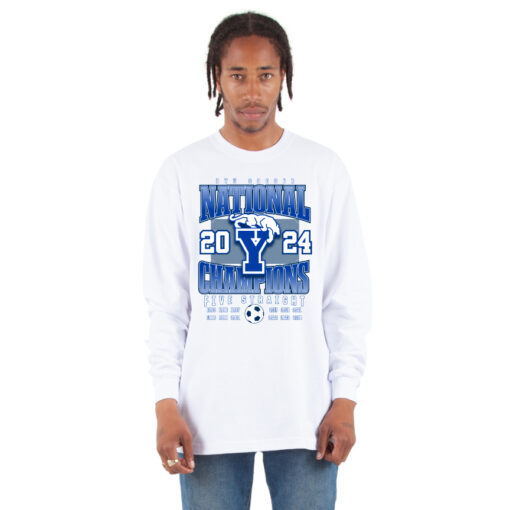 BYU Men's Soccer White Adult Long Sleeve Tee