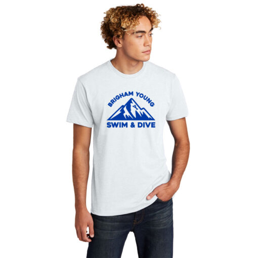 BYU Swim Next Level 6210 White SS Tee Y Mountain With Name on the Back