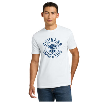 BYU Swim Next Level 6210 White SS Tee With Name on the Back Sailor Cougar