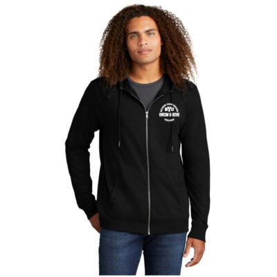 BYU Swim District DT573 Black Men's Zip Tee Hoodie bYu