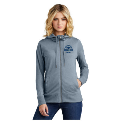 BYU Swim District DT673 Flint Blue Women's Zip Tee Hoodie bYu
