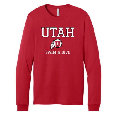 U of U Swim and Dive Red LS Tee