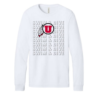 U of U Swim and Dive White LS Tee