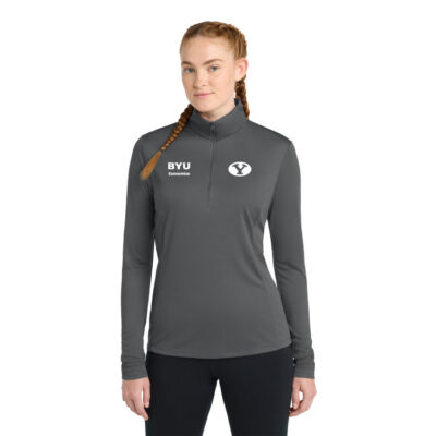 BYU Economics Sport Tek Women's 1/4 Zip LST357 Iron Grey